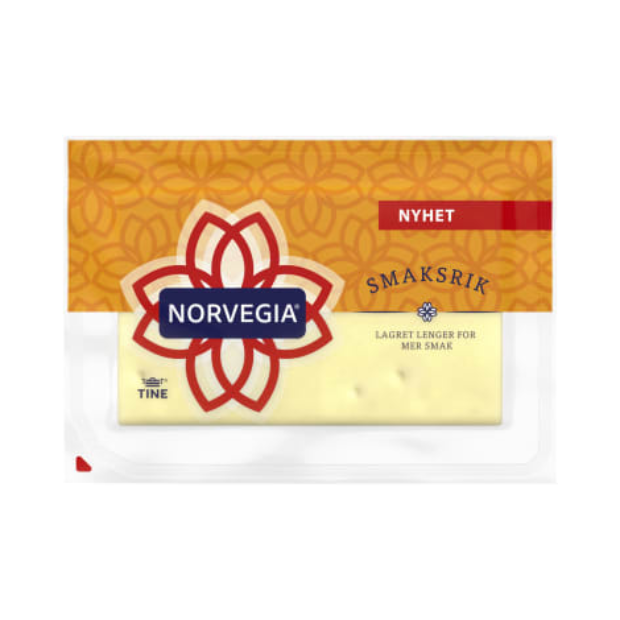 Norvegia Flavourful 830g Tine (Norvegia Smaksrik) | Yellow Cheese | All season, baking, Cheese and Dairy, Party, Snacks | Tine